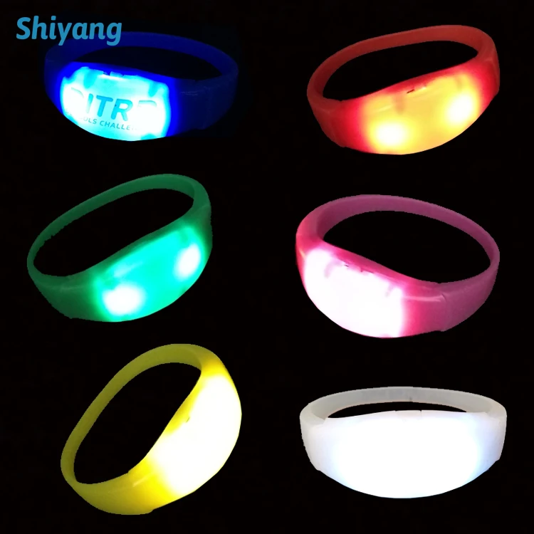 Cheap Big Concert Light up Crowd Glow in Dark Sound Bracelet Music Activated LED Bracelets