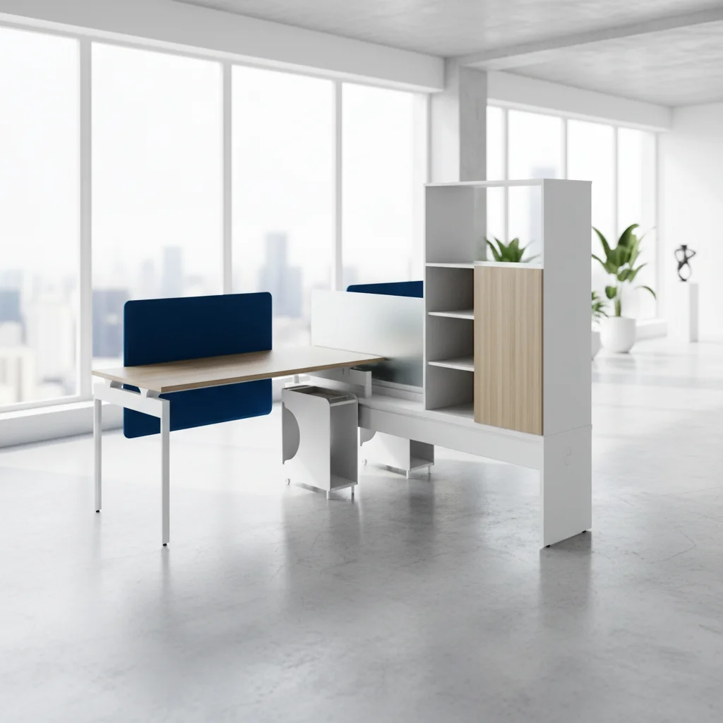 Basic Open Office Desk Wood Frame Foldable Durable Professional Setup Business Workstation Ergonomic Design Modern Office Desks 6