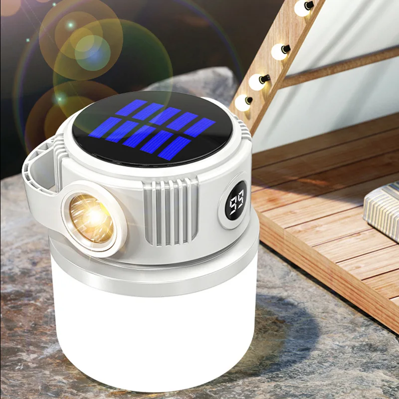 Corporate business custom outdoor emergency tent camping lamp TYPE-C rechargeable portable LED solar camping lights