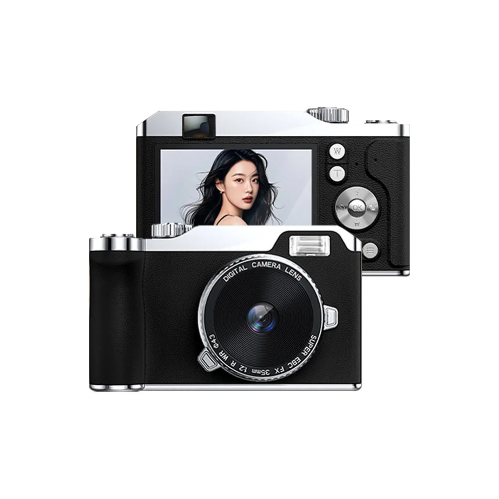New CCD HD 4K Digital Camera Dual Lens Photography Device Student Kids Use Front Rear Shooting Entry Level Compact Design