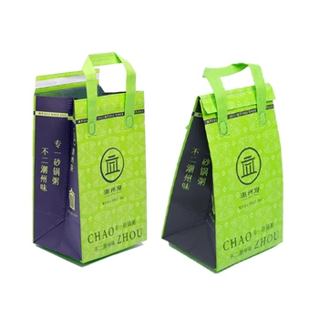 wholesale thermal insulation PP non woven bag custom logo portable takeaway bags with aluminum foil for cooler drinks and food