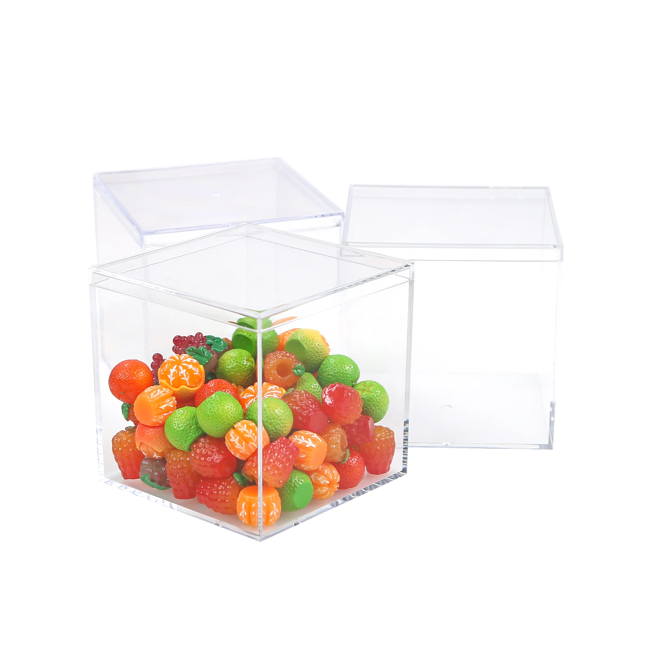 clear plastic mini storage cube small