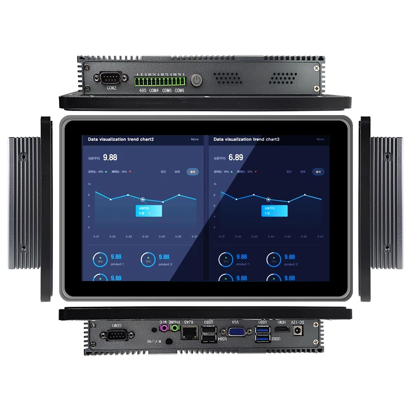 Celeron J1900 Lcd Monitor 10 Inch Rugged Industrial Cheap All in One Tablet Usb Pc Panel Support I3 I5 Cpu