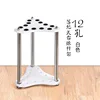Triangular white 12-hole floor-standing pole stand