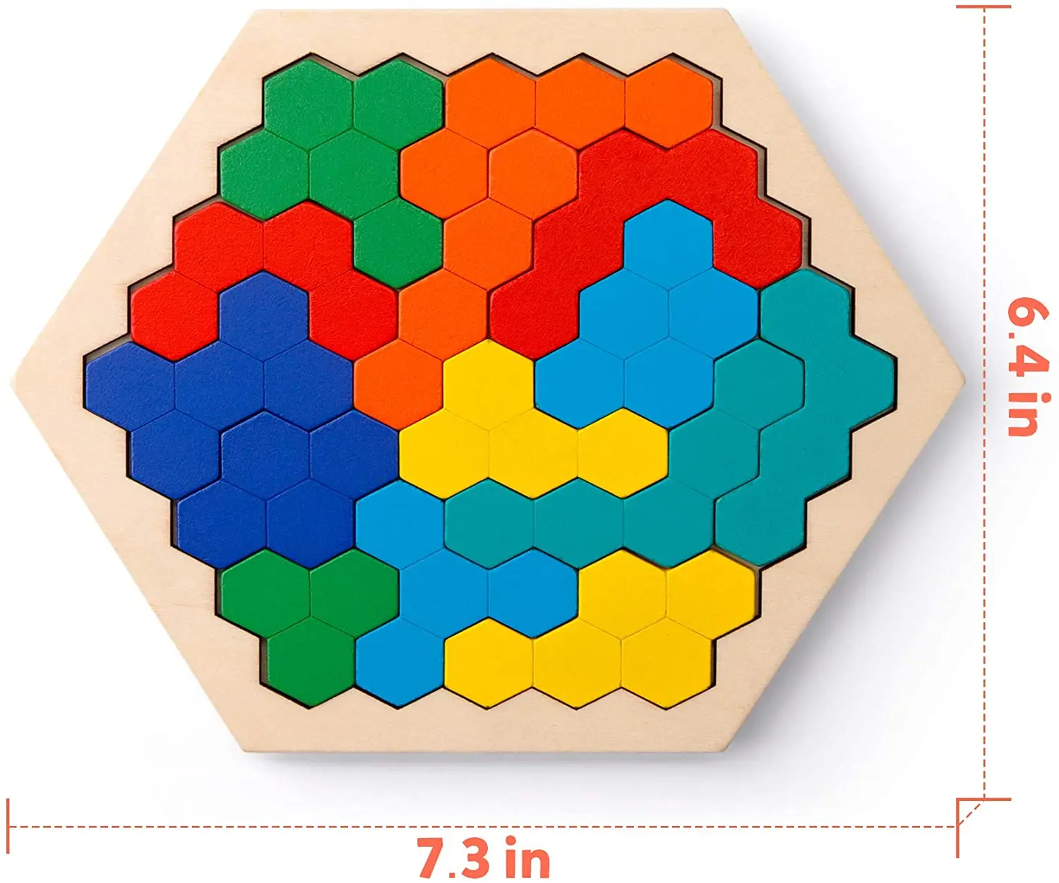Bloque Rompecabezas Hexagonal De Madera Para Niños Adultos 