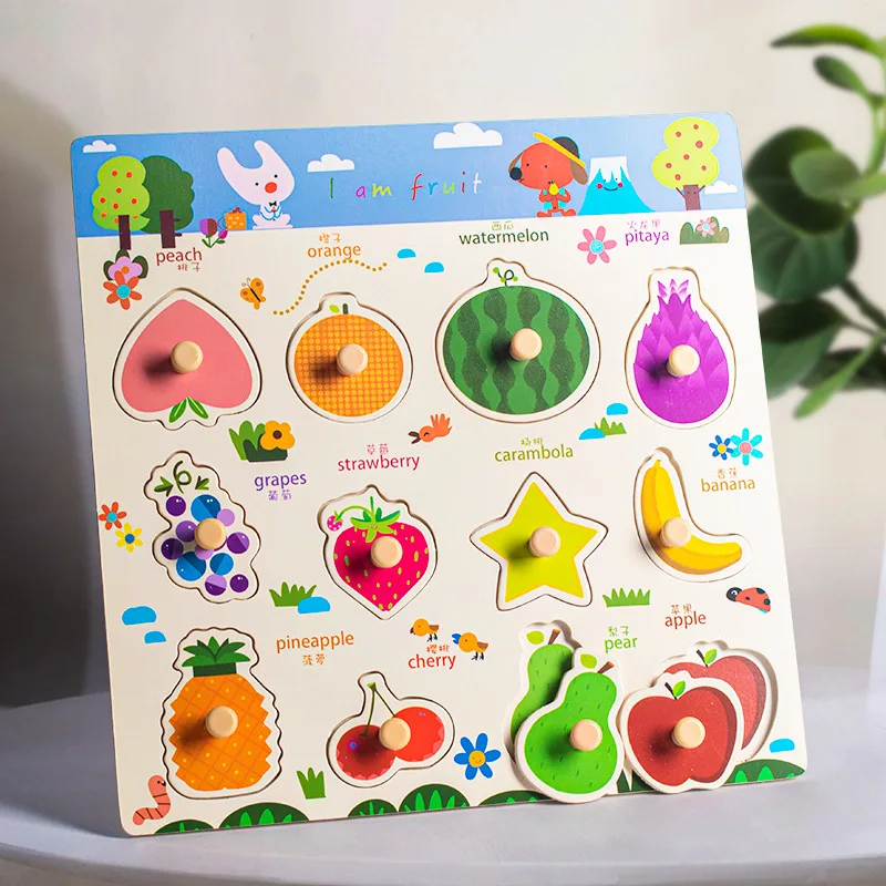Baby Wooden Toys 3d Puzzle Cartoon Animal Intelligence Jigsaw Puzzle ...