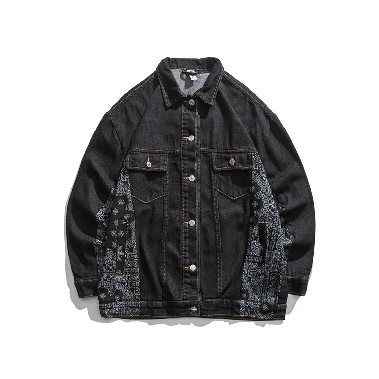Wholesale Spring Paisley Print Cotton Jean Jacket Youth Fashion