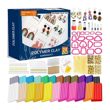 New Creative Handmade Jewelry 24 Colors DIY Polymer Clay Earring Set