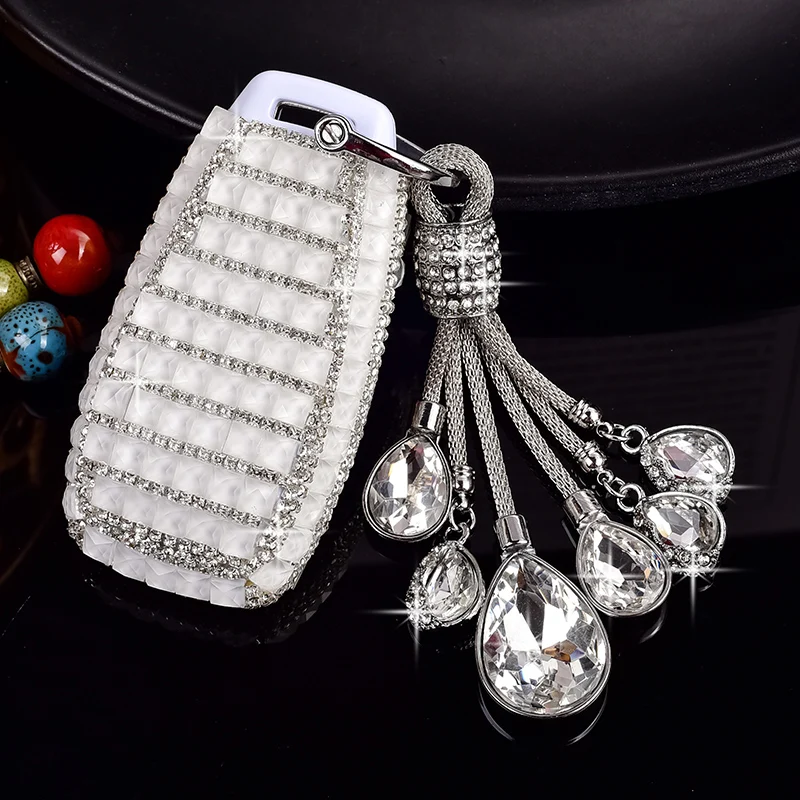 Women's Ceramic Carving PC Car Key Holder for Mercedes for Benz New E Klasse W213 S213 GLE Cover with Hanging Strap