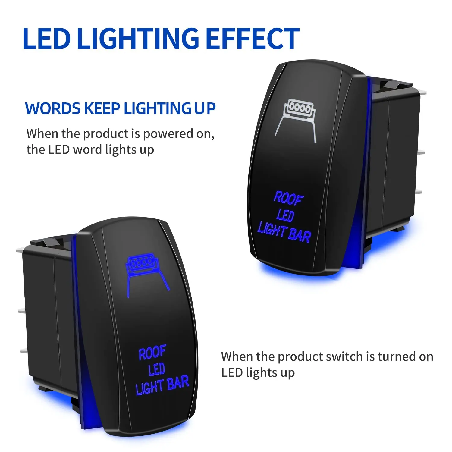 Interruttore A Bilanciere Per Barra Luminosa A LED A 5 Pin Per Tetto Dc 12v 24v Per Auto Barca Camion Luce Blu 94974707 - Foto 10