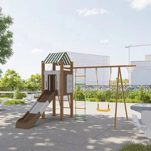 Newly Designed Indoor/Outdoor Kids Playground Set with Slide Swing Climbing Plastic Equipment for Backyard Park School or Garden