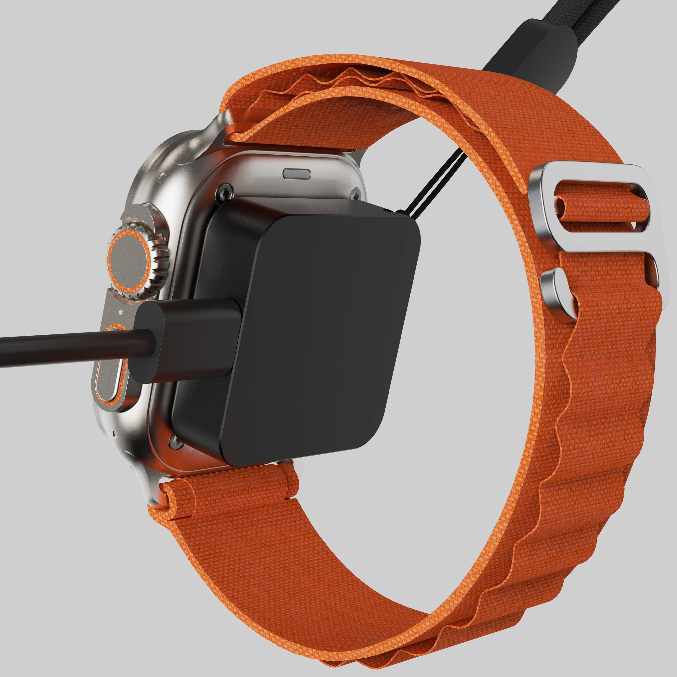 2024 New Design Mini Smart Watch Wireless Charger Keychain Portable Qi