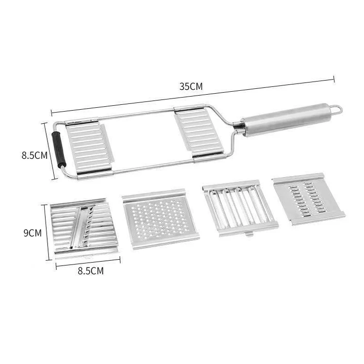 Multi-Purpose 4 in 1 Stainless Steel Manual Vegetable Potato Cutter For Kitchen