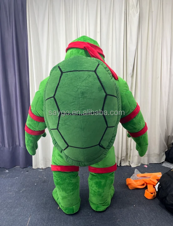 Saygo 2m 2.6m Custom Plush Furry Inflatable Ninja Turtle Mascot Costume Walking Effect Cartoon Animation Style Costume for Sale