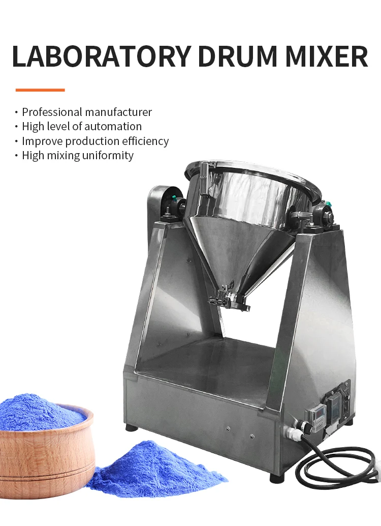 New Product Lab Mixing Mill Frozen Yogurt Powder Mix Juice Food Rotary Drum Mixer Laboratory Tumbler