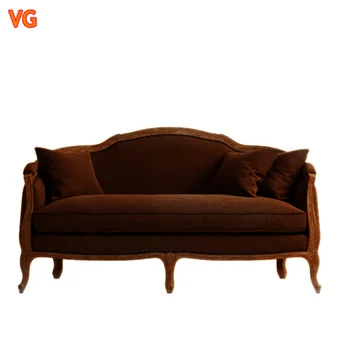 French vintage furniture sofa provincial home furniture wooden sofa