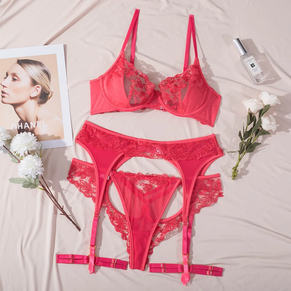 Shop Our Hot Selling Red 3 Piece Lingerie Set - Sexy Lingerie