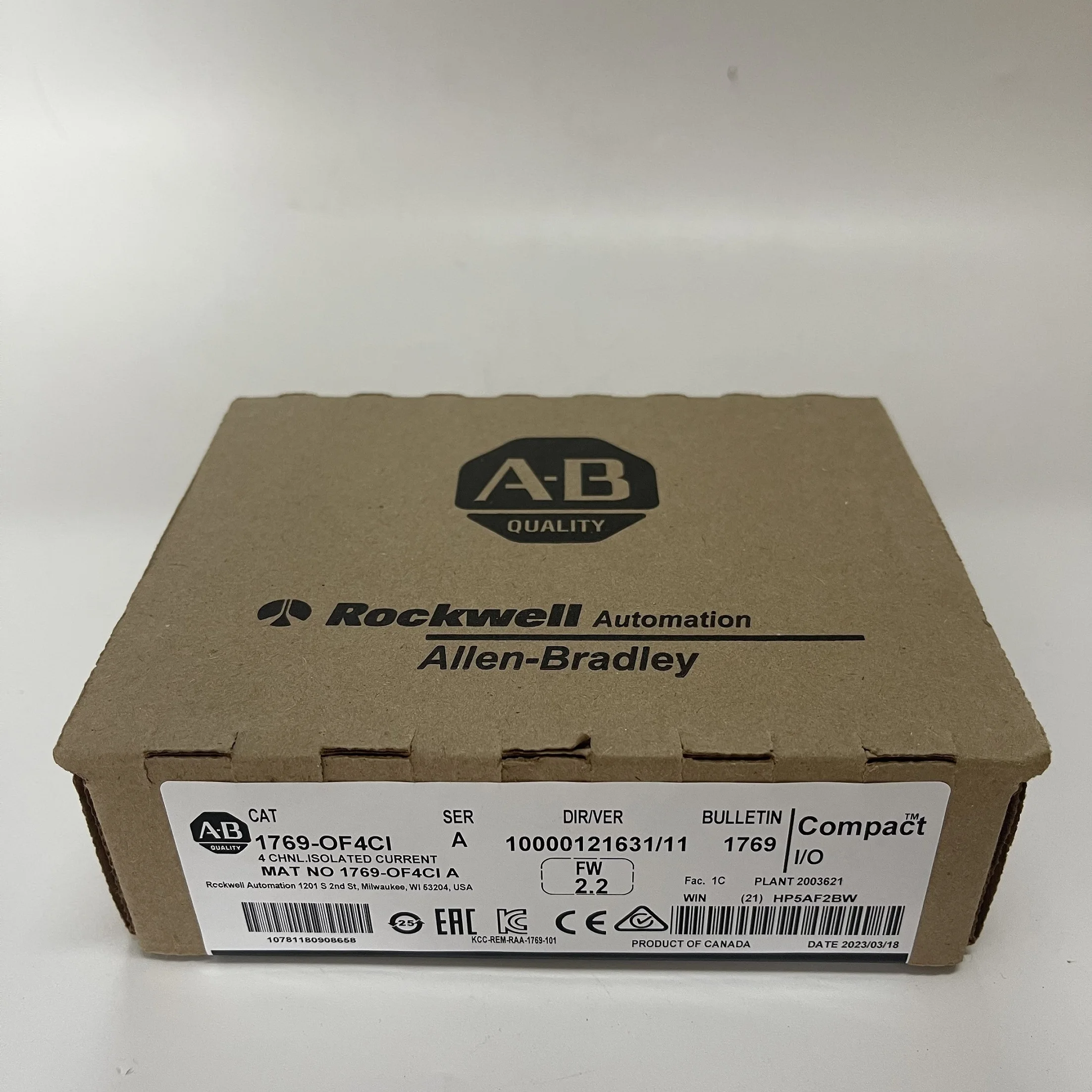 Allen-Bradley PLC Analog Output Module 1769-OF4CI