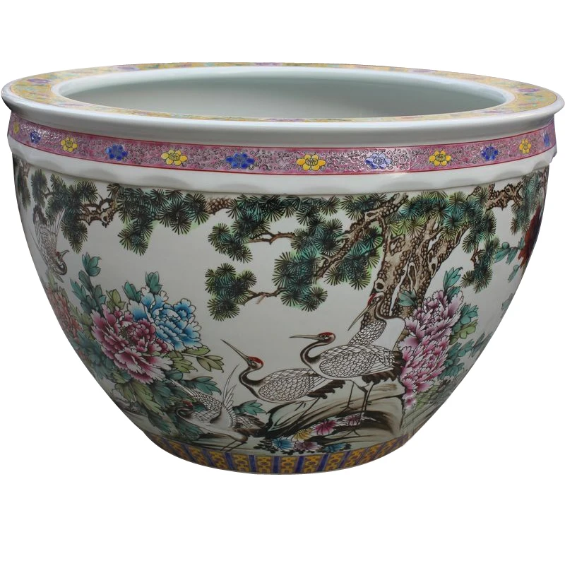 Oriental Hand Painted Big Ceramic Plant Pots Planters for Outdoor