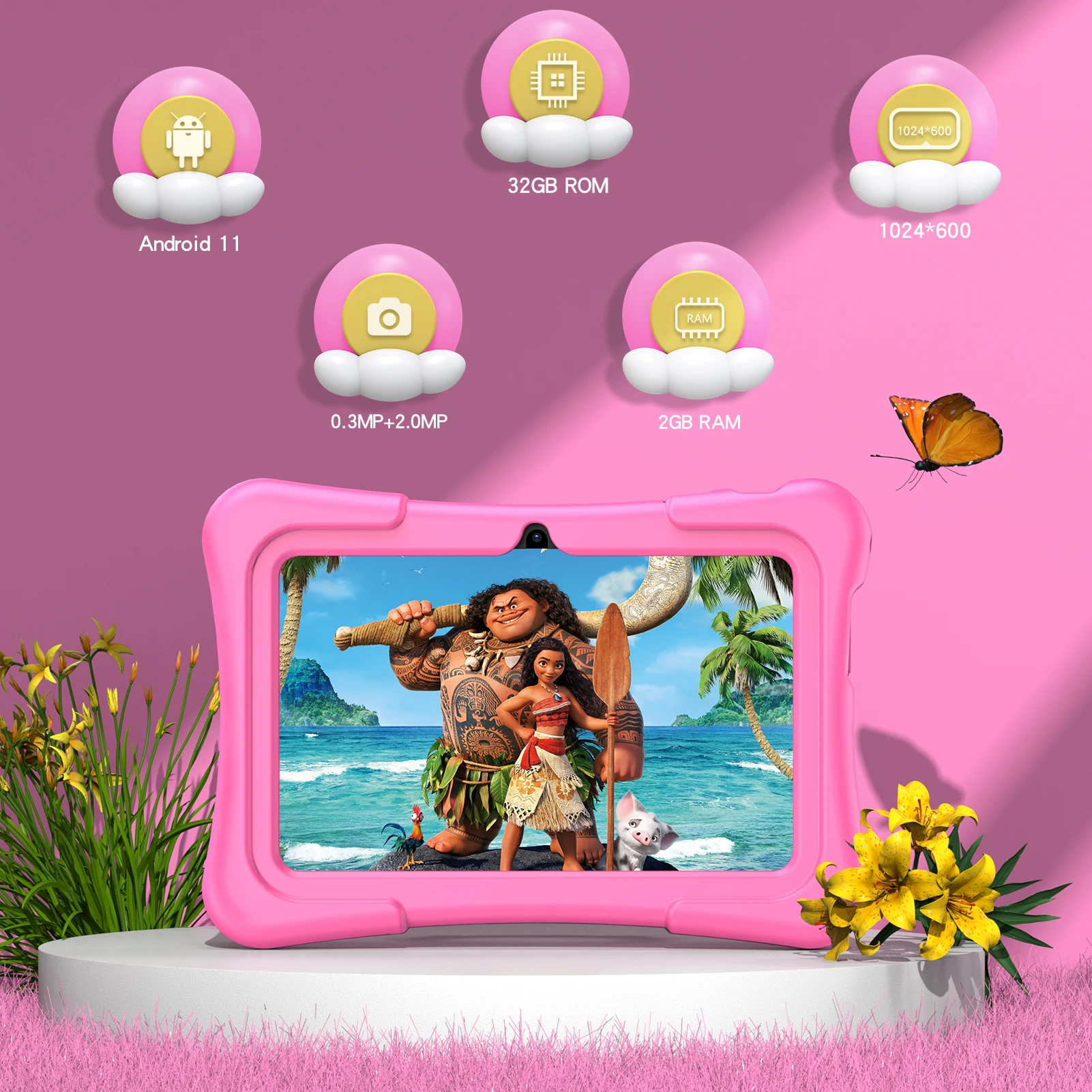 Притомья K7 PRO Kids четырехъядерный планшет 1024 * 600HD экран 2 Гб оперативной памяти 32 встроенной 7 дюймов планшетный ПК для детей