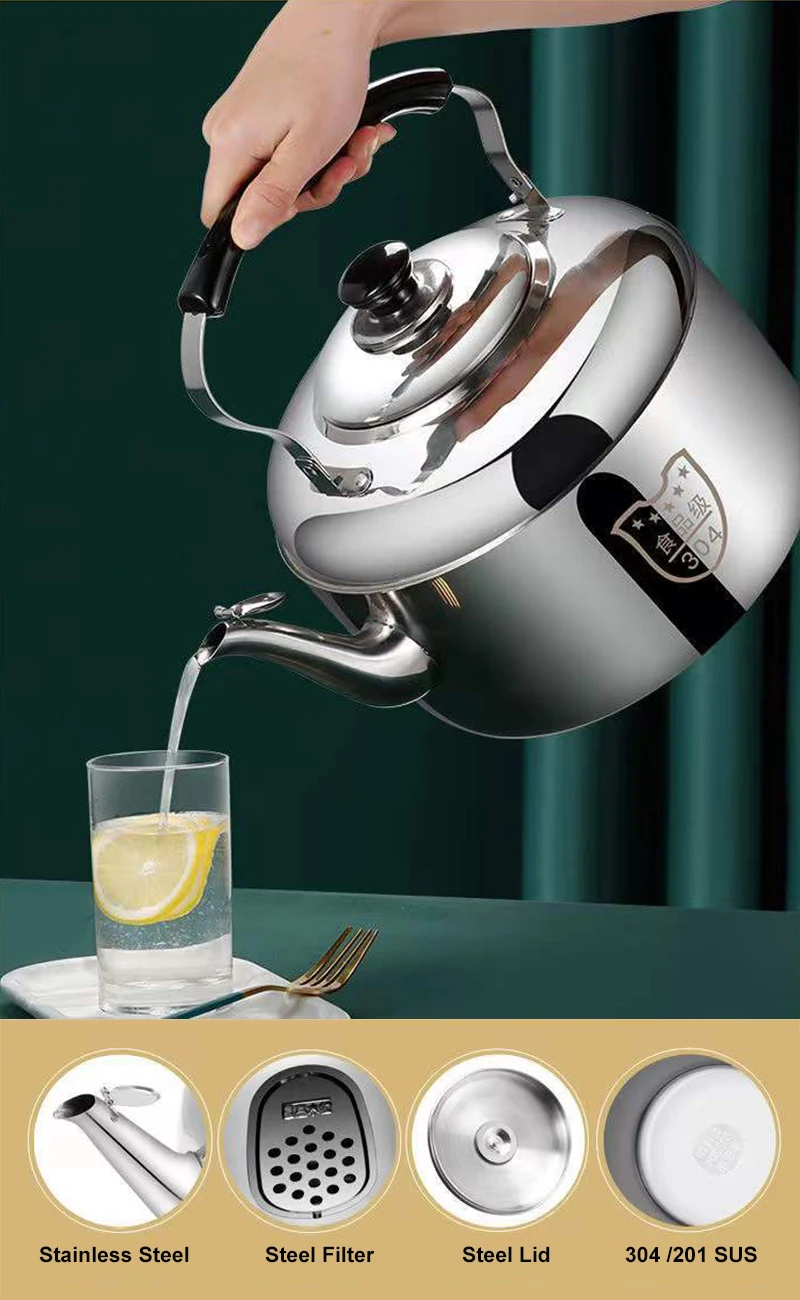 Whistling Tea Water Kettle Stainless Steel Camping Tea Kettle Whistling