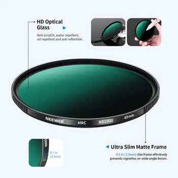 Factory Price 50% off NEEWER 49mm ND Filter ND1000 10 Stops Neutral Density  Camera Nd Filter Lens Filter product image