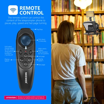 Neewer Mini Teleprompter Smartphone Teleprompter Artifact Video + Remote Control for iPhone Samsung Mirrorless Camera Recording product image