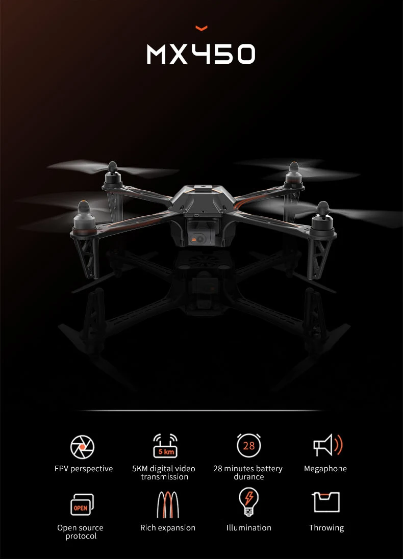 Mx450 Drone 4axis Professional Remote Control Automatic Return Hover