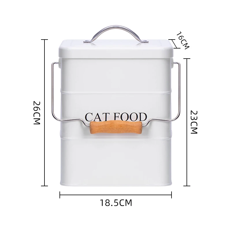 Sealing Pet Food Storage Container with Scoop Grey Cat Food Storage Buckets Sample Fashion Handle Bucket