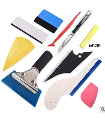 Инструменты для нанесения оконной тонировки, 1 набор, 10 шт. инструментов для тонировки окон для автомобильной пленки, включая оконный скребок, скребок, универсальный нож