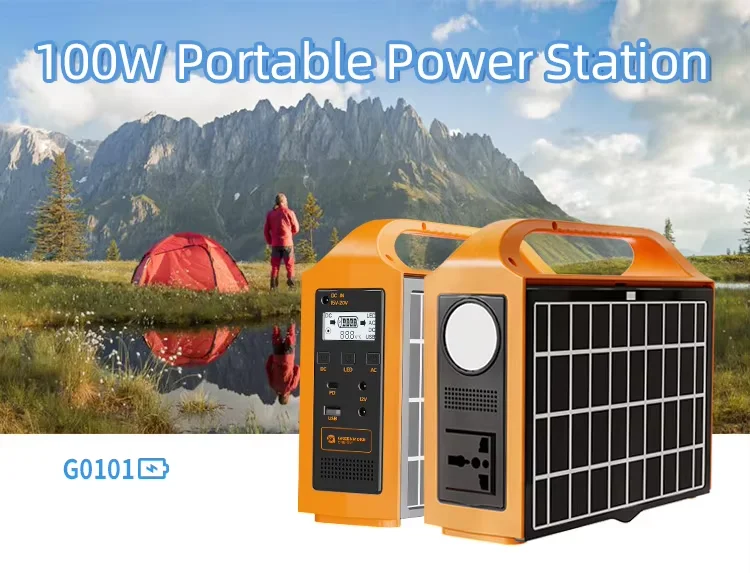 product 100 watt universal solar outdoor camping emergency mini portable power station with solar panels-0