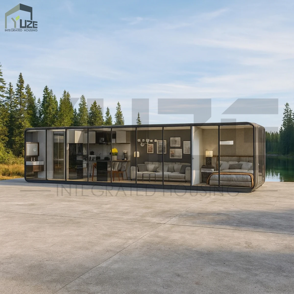 Luxury Style Large Size Prefab Apple Pod Maison Space Capsule House 2 Bedroom with Kitchen Toilet a Etage