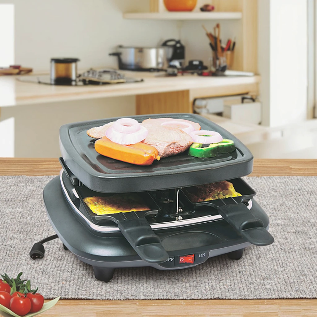 XJ-92261 Mini Grill - Perfect for 4 People, Non-Stick Cooking