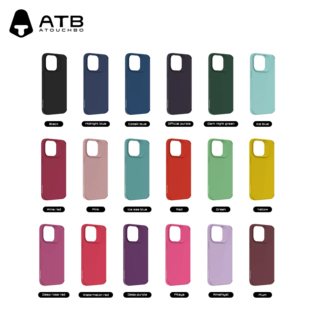 ATB for IPhone Silicone Phone Case Liquid Silicone Soft TPU Phone Case Colorful Phone Cover for iPhone 15 Pro Max Case