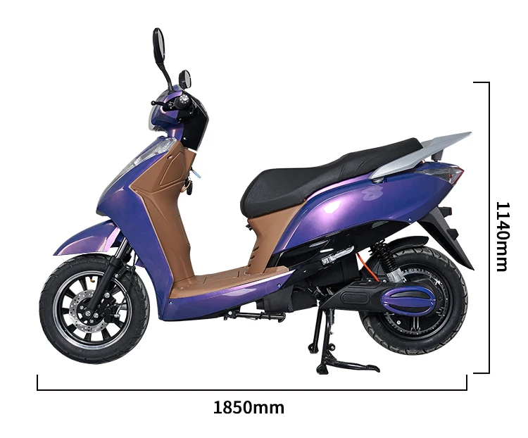 CKD SKD 12inch Manufacturer 2 Seat Electric Motorcycle Scooter 700/900W 65km/h Speed Electric Moped Motorcycle for Adult