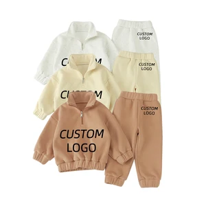 Autumn Custom Children Tracksuits Boutique Kids Two Piece Hoodies Sweat Suits  Baby Boys Clothing Sets