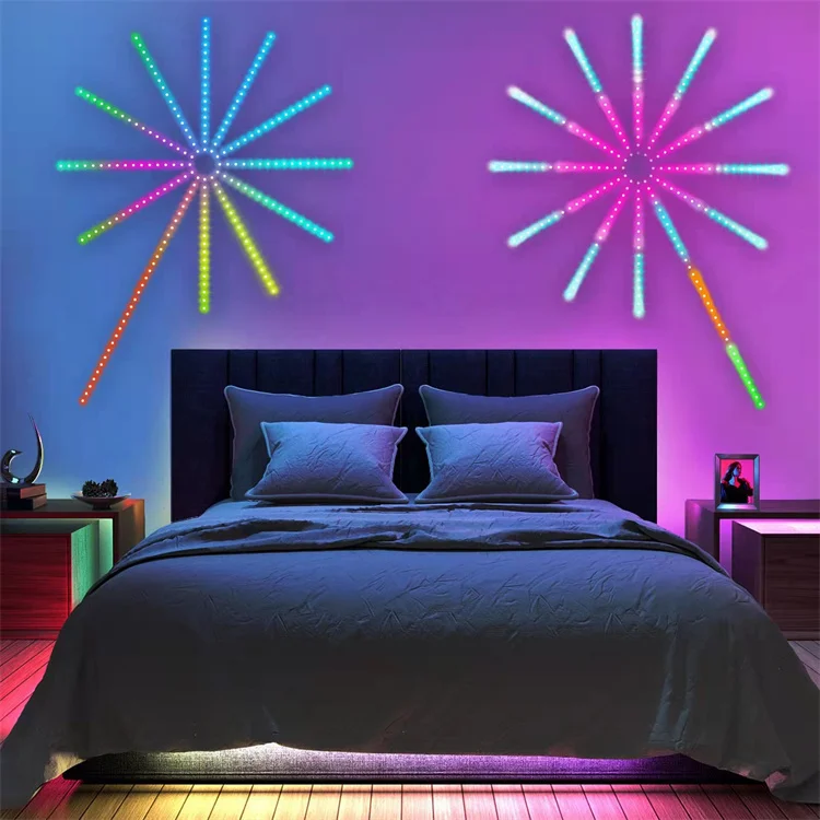 App Remote Control Music Sync Dream Color Rgb Smart Firework Led Strip Light Christmas Party Decoration Fire Work Led Lights