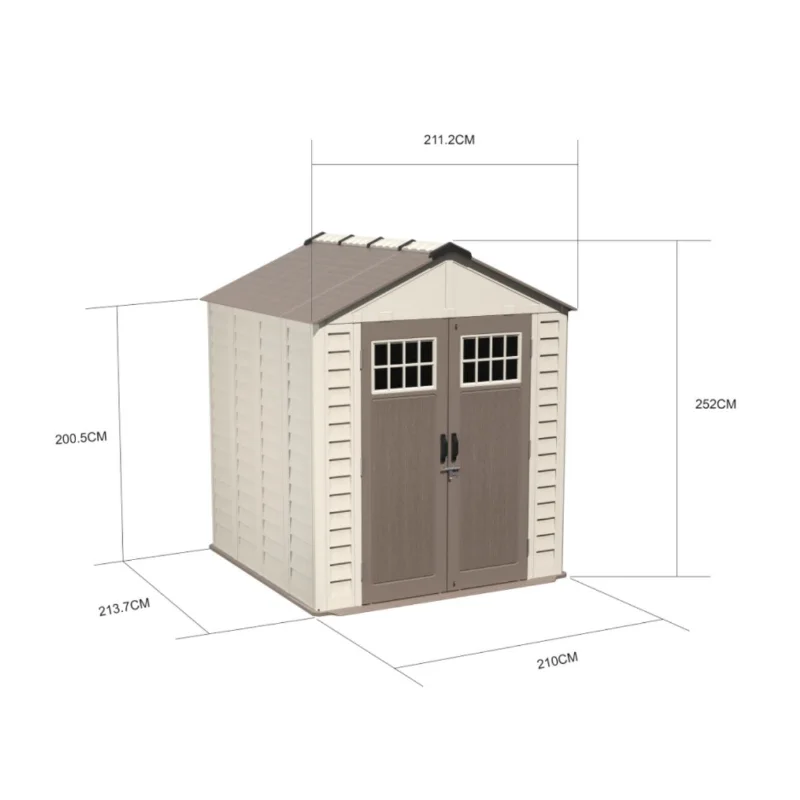 Outdoor Storage Shed with Sliding Doors HDPE Garden Shed Tool Shed with Transparent Panel Windowsr Backyard