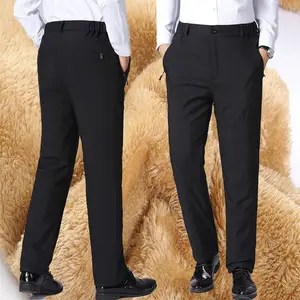 Winter Men's Three-layer Thickened Cotton Trousers with extra Padding for Warmth Loose Large Size High-waisted Pants