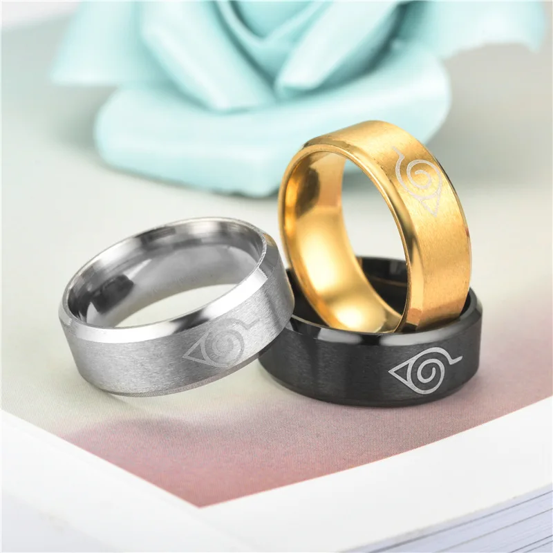
 Japanese Anime Stainless Steel Phone Holder Sharingan Bracelet Rings Cosplay Akatsuki Couple Brunei Juhu Naruto Ring  