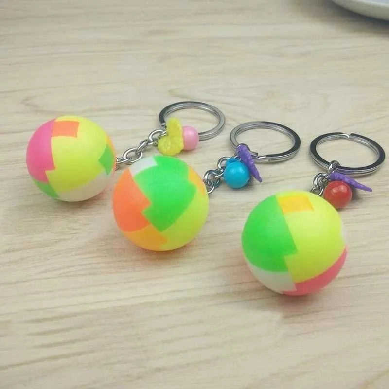 小物 BUILDING BLOCK Wood Ball Keychain Building Block WOOD BALL KEYCHAIN - Cream | Garmentory