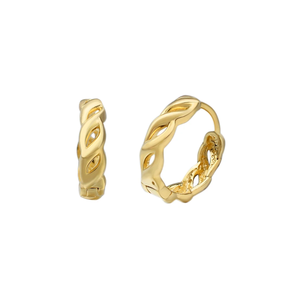 24k Solid Bali Designs Simple Gold Plated 925 Sterling Silver Earrings