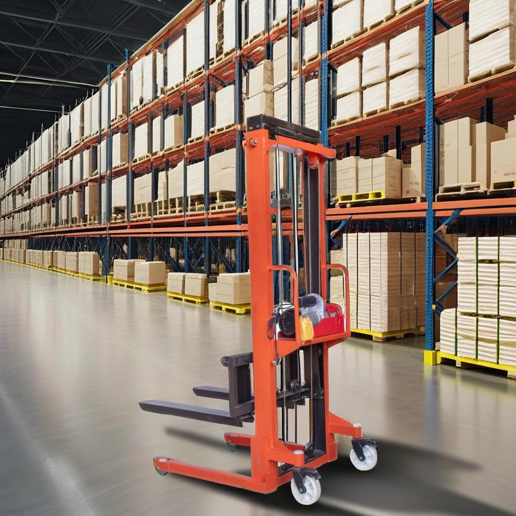 Hydraulic AWD Drive Manual Forklift with Standing Operation Heavy Duty Forks Lifting Tools and Equipment From Hebei China