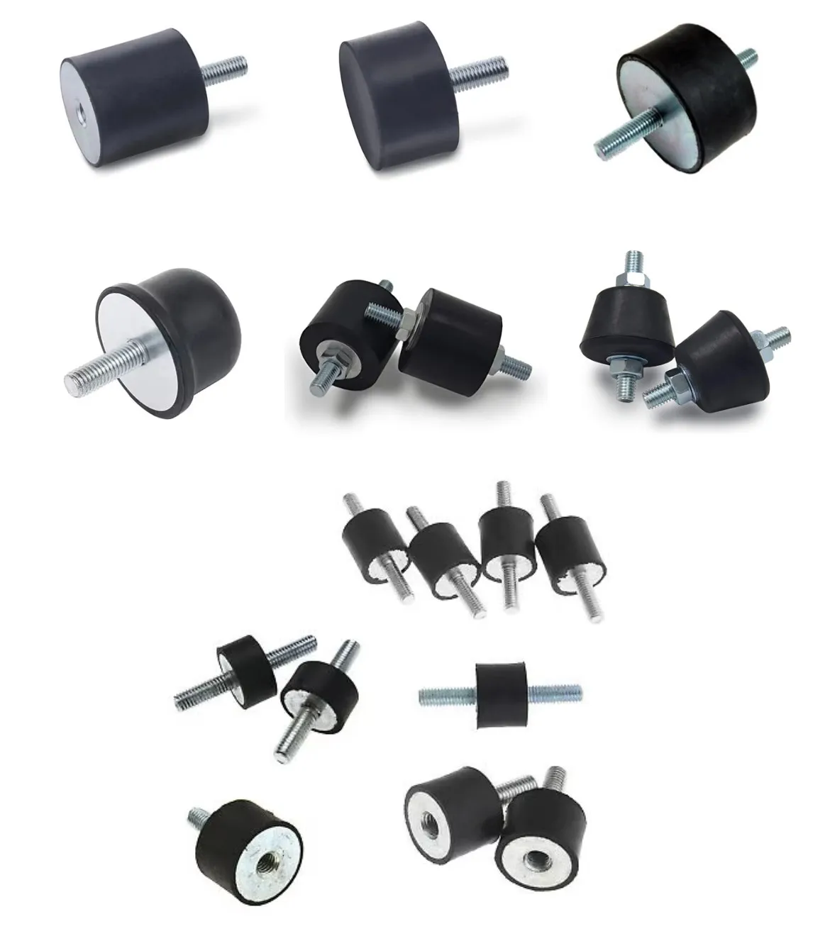 Cylindrical Stud Vibration Isolation Mounts Male Female Rubber Shock Absorber Bumper Isolator Damper