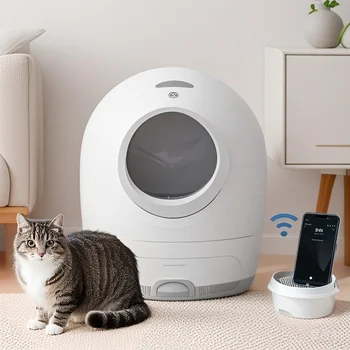 Automatic UV Sterilized Cat Litter Box with Splash-Free Smart Toilet Upgraded Plastic Sand Scooping Feature