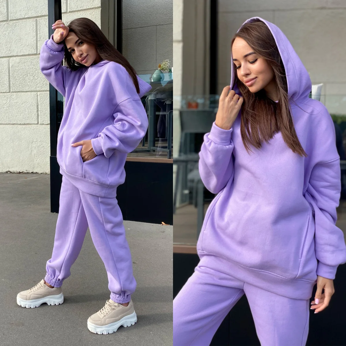 Piece Set Hoodies And Sweat Pants Set 