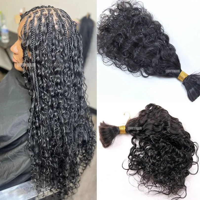 Capelli umani bagnati e ondulati sfusi per intrecciare pacchi di capelli indiani_voghion.com