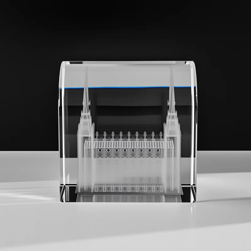 product wholesale custom 3d laser engraved glass crystal crafts paperweight laser engraver building model door shape k9 crystal cube-8