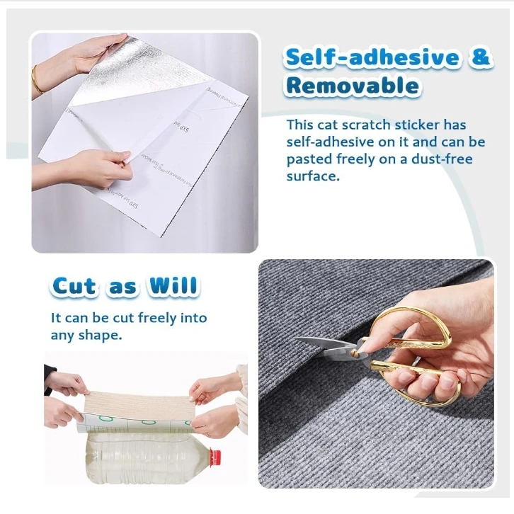 New Arrival Cat Scratching Post DIY Climbing Carpet Trimable Self-Adhesive Wall Scratcher Scratch Mat