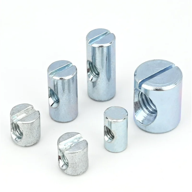 Tuercas de Barril con Doble Orificio, Zincadas, de 30 mm, M5 M6 M8 M10, para Muebles, Camas, Cunas, Sillas, Literas
